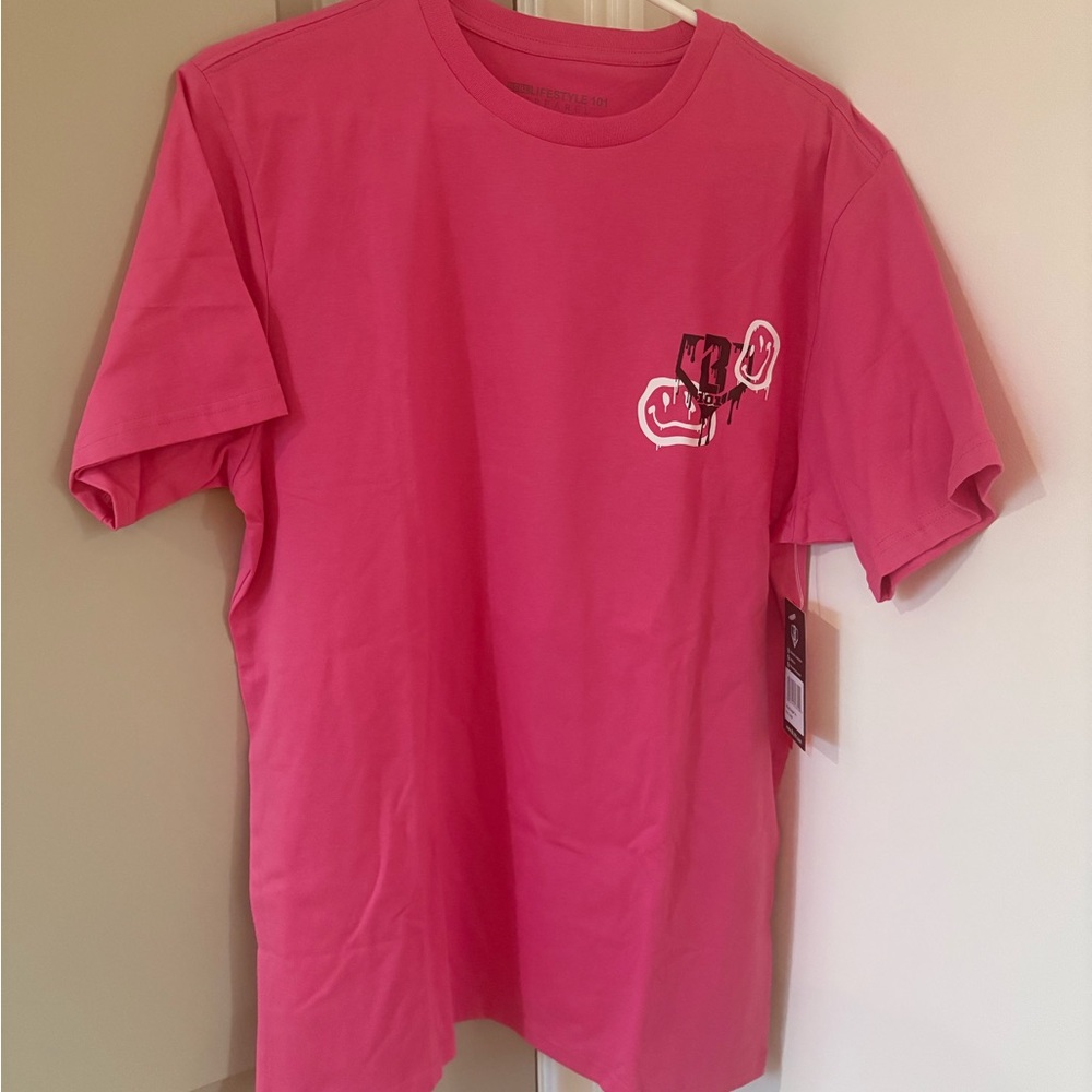 Men's Pink Baseball Lifestyle “Smiley” collection t-shirt